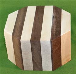 Bowl #421 - Striped Segmented Bowl Blank - Maple & Peruvian Walnut ~ 6" x 3" Tall ~ $39.99